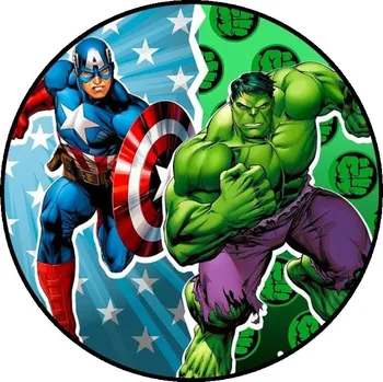 Jedlá dekorace na dort Jedlý tisk na fondánový list kruh motiv "HULK" průměr 20 cm