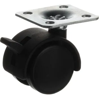 Nábytkové kování Interex Nábytkové kolečko s brzdou / 30 mm / Černé 30 mm