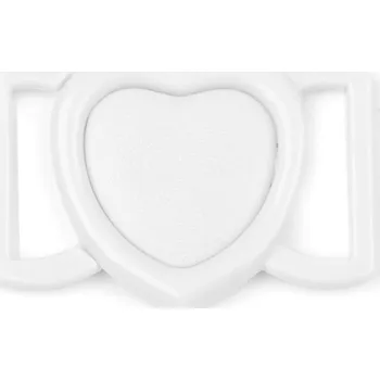Plavkové zapínání srdce šíře 20 mm plastové, barva 2 bílá
