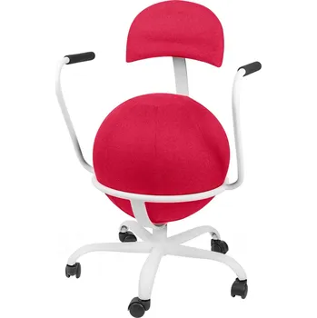 Jídelní židle Balónová židle PRACUJ ZDRAVĚ A1+ červená Výška balónové židle: large XXL od 191 cm, Barva rámu: šedá s područky a čalouněným balónem