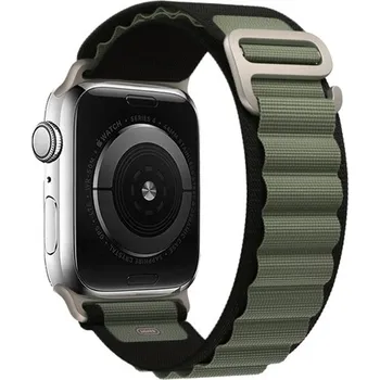 Řemínek na hodinky AW Alpský tah - řemínek na Apple Watch - Černý-army green Šířka uchycení řemínku: 38/40/41/42mm, Barva: Černý-army green IR-AWGW-0138