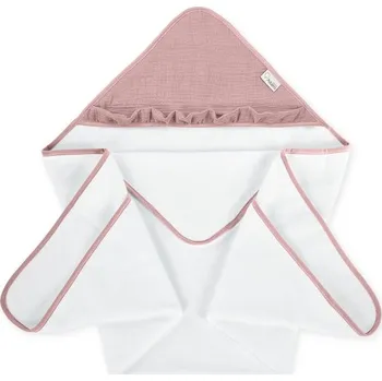 Albero Mio Osuška s kapucí Cotton Color (CC1) PUDROVĚ RŮŽOVÁ