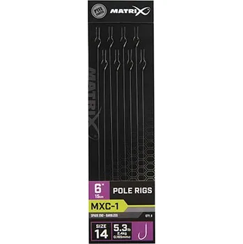 Rybářský háček Matrix MXC-1 Pole Rigs 15cm/6ins Varianta: Size 14 / 0.165mm