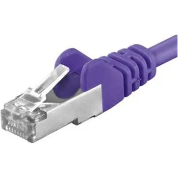 Síťový kabel PREMIUMCORD Patch kabel CAT6a S-FTP, RJ45-RJ45, AWG 26/7 5m fialová