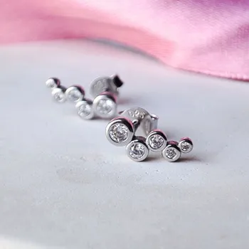 Náušnice Prstýnkárna Náušnice Bublinky, puzetky zdobené zirkony, rhodiované AG 925 ≤ 1,3 g