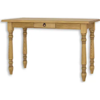 Jídelní stůl Drewmax ST715 120x60 jídelní stůl masiv borovice rustikal (Voskovaný borovicový nábytek)