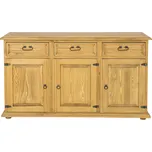 Drewmax KD806 dřevěná komoda masiv borovice rustikal (KD806 komoda STANDARD)