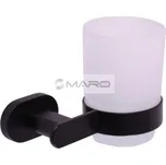 RAV Slezák Držák kartáčků Yukon se sklenicí, matné sklo / černá matná, YUA0201CMAT