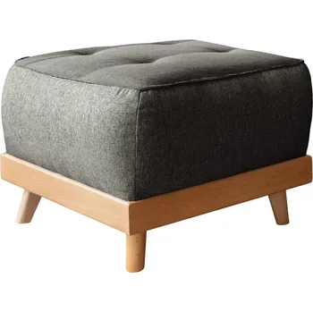 Taburet Antracitově šedá čalouněná podnožka Miuform Dazzling Daisy 56 x 56 cm