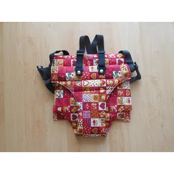 Jitro vatelínové kalhotky s kšandami - Červený patchwork