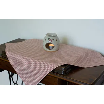 Napron len červené kárko Napron rozměr: 60x60cm