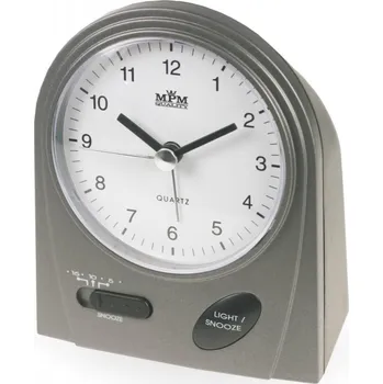 Budík Stolní hodiny MPM Quality šedé 9,2 cm