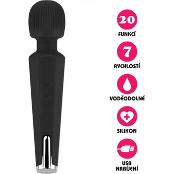 Vibrátor VšeNaSex.cz Masážní vibrátor USB Silicone Super Viber černý