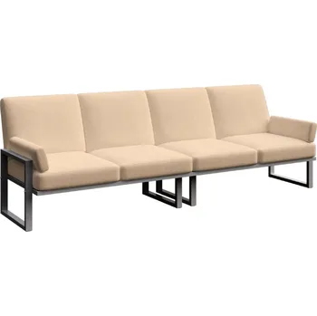 Zahradní pohovka Světle hnědá čtyřmístná zahradní pohovka MESONICA Soledo s antracitovou podnoží 270 cm