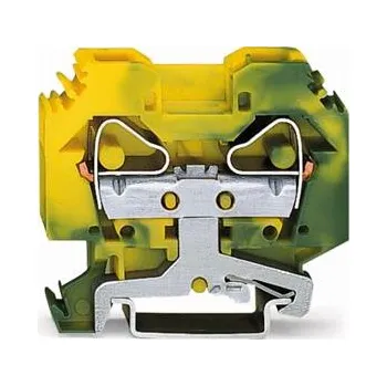 2vodičová svorka pro ochranný vodič, 16mm2, Boční držáky značení, zeleno-žlutá