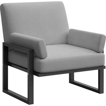 Šedé zahradní křeslo MESONICA Soledo s antracitovou podnoží