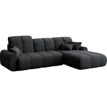 Pohovka Devichy Antracitově šedá bouclé rozkládací pohovka Tous 290 cm, pravá