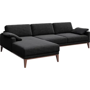 Pohovka Antracitová látková rohová pohovka MESONICA Musso, levá, 248 cm