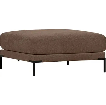 Taburet WOOOD Tmavě hnědá látková podnožka Coulee 100 x 100 cm