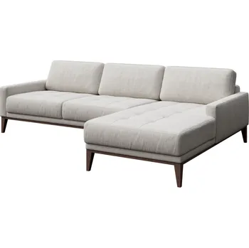 Pohovka Světle šedá látková rohová pohovka MESONICA Musso Tufted, pravá 248 cm