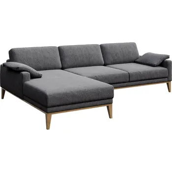 Pohovka Tmavě šedá látková rohová pohovka MESONICA Musso I, levá 248 cm