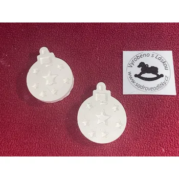 Vánoční dekorace HandMade by VeJa Sádrový odlitek - vánoční baňka s hvězdami