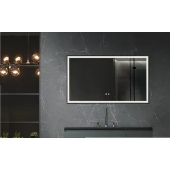 Zrcadlo La Futura Aqualine Islands Tenerife zrcadlo s rámem s LED osvětlením, černá, 80x70 cm, BCH1D1A2