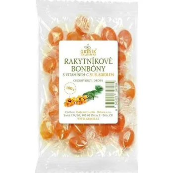 Bonbon Valdemar Grešík Rakytníkové bonbóny s vitamínem C se sladidlem