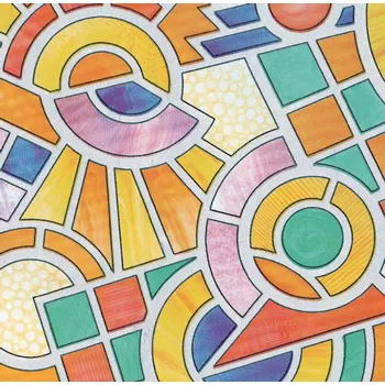 Tapeta Samolepící tapeta na sklo barevná vitráž šířka 67,5 cm, metráž 56275 / 10725 barevné okenní vitrážní tapety a fólie NIMES Gekkofix