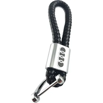 Kožená smart klíčenka AUDI s logem a kroužkem z nerezové oceli