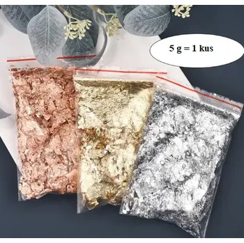 Vánoční dekorace Lesklé vločky zlaté, stříbrné, bronzové, Varianta Zlatá