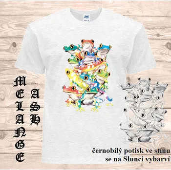 Dívčí tričko detske-tricko_uv_potisk_zaby Barva: Heather grey - vřesově šedá, velikost: 164