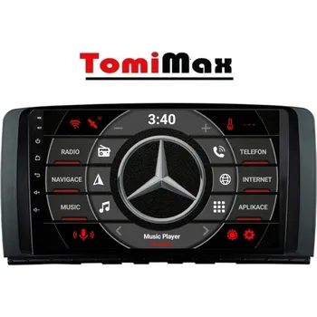 Autorádio TomiMax Mercedes R Android 14 autorádio s WIFI, GPS, USB, BT HW výbava: 4 Core 1GB+16GB LOW, Velikost obrazovky: Dotyková obrazovka: 9"