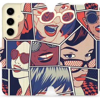 Pouzdro na mobilní telefon Flipové pouzdro Mobiwear - Samsung Galaxy S24 - VP18P Komiks (Knížkové flip pouzdro, obal, kryt na mobil Samsung Galaxy S24 - VP18P Komiks, materiál Umělá kůže + TPU - ochrana 360°, stojánek, silikonová vanička, magnetické zavírání)