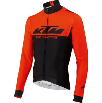 cyklistický dres Cyklistický dres KTM Factory Team Winter Barva: Oranžová, Velikost: XL