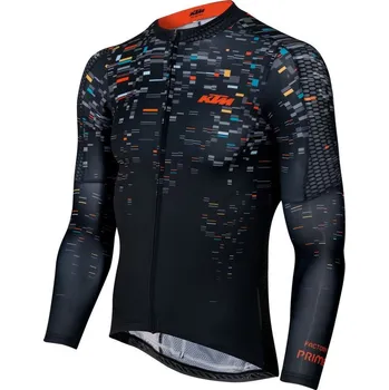cyklistický dres Cyklistický dres KTM FACTORY PRIME Jersey dlouhý rukáv Barva: Černá, Velikost: XXXL