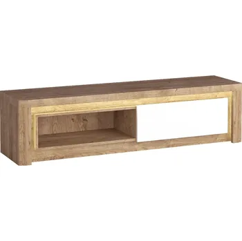 Televizní stolek Televizní stolek FILIKA 2 s LED osvětlením, dub ribbeck/bílý lesk + vyzvednutí ZDARMA