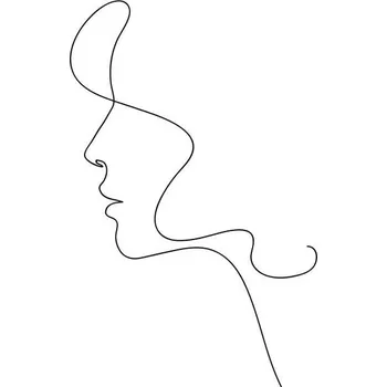 Plakát, Obraz - Woman profile with long hair. Portrait, prezent