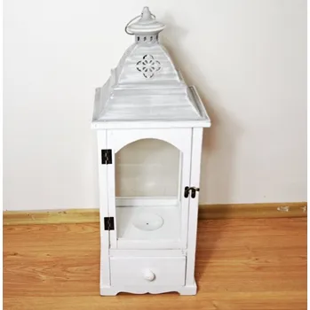 Lucerna DŘEVĚNÁ BÍLOŠEDÁ LUCERNA