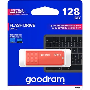 Ukládání dat 128GB Goodram UME3, USB flash disk 3.0, oranžová