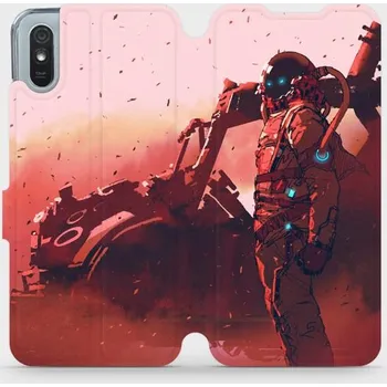Pouzdro na mobilní telefon Flipové pouzdro Mobiwear na mobil Xiaomi Redmi 9A - MA09S Průzkumník s červeným vozítkem - výprodej (Parádní flipový kryt, obal, pouzdro Mobiwear na mobilní telefon Xiaomi Redmi 9A s motivem MA09S Průzkumník s červeným vozítkem)