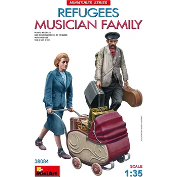 Plastikový model Miniart 1/35 Refugees - Musician Family (2 fig. & luggage)