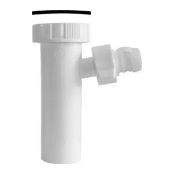 Odtoková trubka s odbočkou pro odpad pračky nebo myčky délka 125 mm 1"1/2 x 40