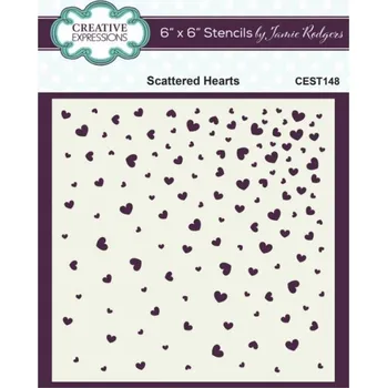 Creative Expressions Plastová šablona 15x15cm srdce