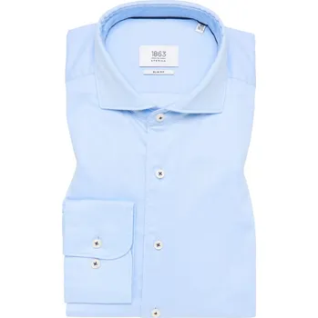Pánská košile Košile Eterna Slim Fit Uni Twill Soft tailoring modrá velikost: 40, délka rukávu: dlouhý rukáv