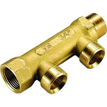 TIEMME rozdělovač s vývody 3/4" x 18 (EUROCONUS) G3/4", 2-cestný