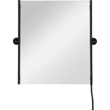 Zrcadlo Sklopné zrcadlo Merida v matném černém rámu s madlem pro nastavení úhlu 50x60cm