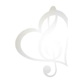 Samolepící dekorace SAMOLEPKA Houslový klíč 003 v srdíčku (82 - odrazková reflexní bílá) NA AUTO, NÁLEPKA, FÓLIE, POLEP, TUNING, VLASTNÍ TEXT, TISK, AUTOSAMOLEPKY.cz, POLEPY, OBRÁZEK, LOGO, SAMOLEPKY