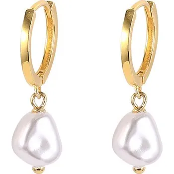 Náušnice Náušnice kroužky s perlou pozlacené stříbro