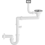 Dřezový sifon šetřící místo s přepadem a odbočkou 1 155.127.0